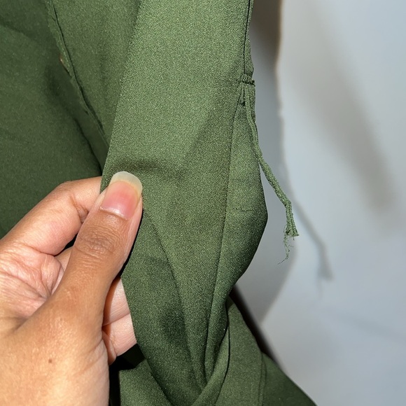 Olive Green Button Down Top - Picture 6 of 10
